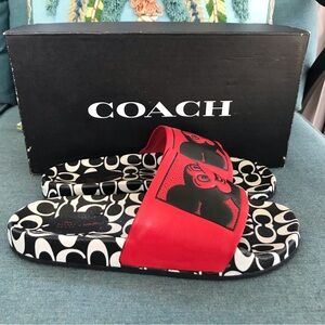Coach Disney Mickey Mouse Keith Haring Rubber Slide Size 6B
